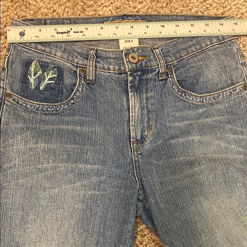 Z. Cavaricci Ladies Blue Straight Jeans w/Beading & Paint#M300-5664 Cut#CZ 0972 - Picture 11 of 16